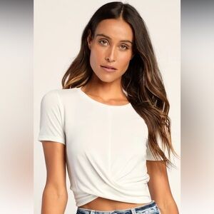 Lulu's All-Access Pass White Crop Top